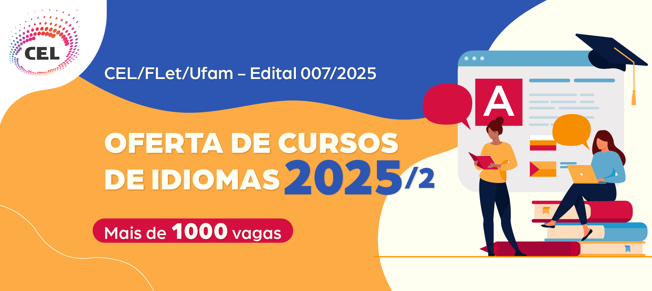 CEL divulga Chamada Pública para cursos de idiomas para o segundo semestre de 2025   