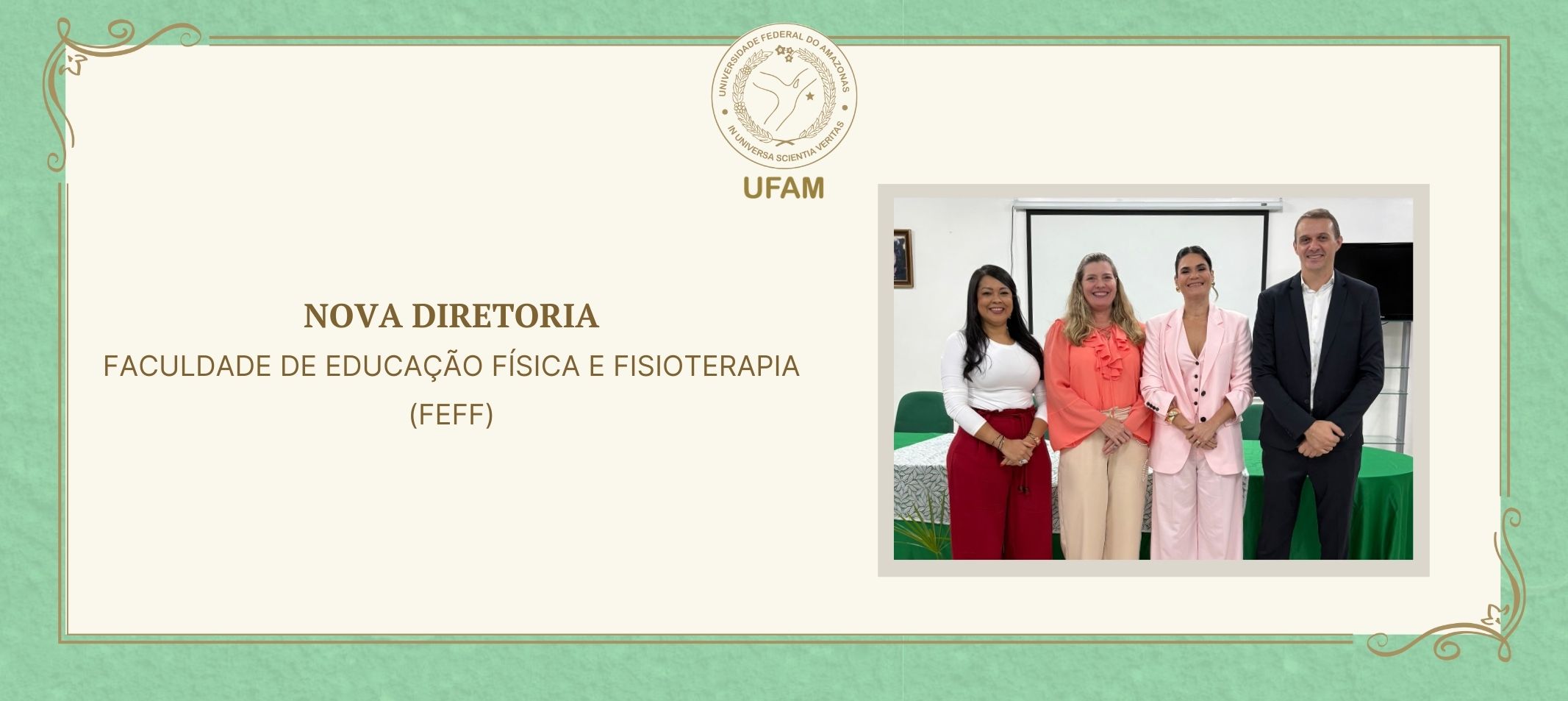 Quadriênio 2025 -2029 - Nova diretoria da Faculdade de Educação Física e Fisioterapia (FEFF) toma posse com foco em diálogo e crescimento conjunto