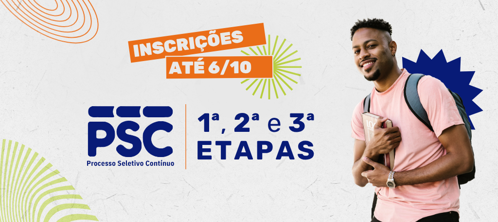PSC 2027 - Inscrições para as etapas 1, 2 e 3 do Processo Seletivo Contínuo da Ufam seguem até 6 de outubro. Candidatos isentos devem se inscrever